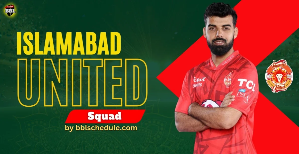Islamabad United Squad PSL 10 – Complete Players List Announced 2025